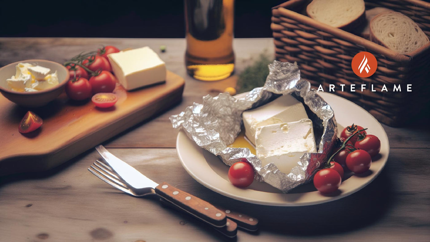Greek Grilled Feta in Foil with Cherry Tomatoes