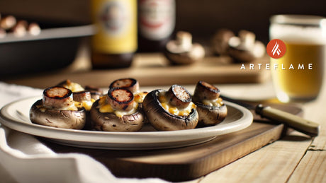 Kansas Grilled Sausage and Cheese Stuffed Mushrooms