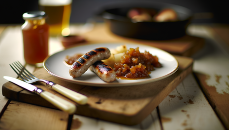 Grilled British Pork Sausages with Apple Chutney