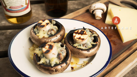 British Grilled Stilton-Stuffed Mushrooms