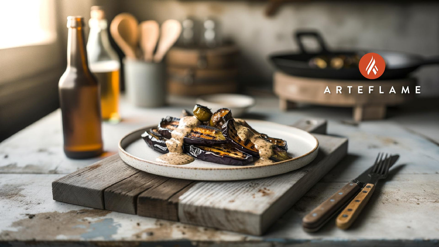 California Grilled Eggplant with Tahini Dressing