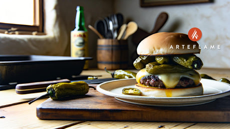 Arizona Green Chile Cheeseburger on the Arteflame Grill
