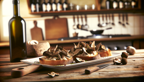 Italian Bruschetta with Grilled Porcini & Truffle Oil