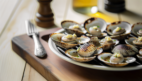 Grilled Alaska Clams with Garlic Butter