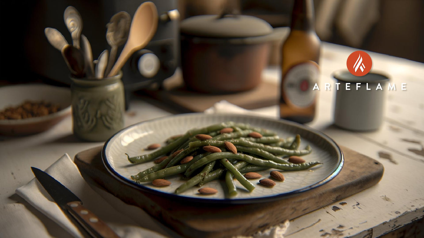 Portuguese Grilled Green Beans with Almonds
