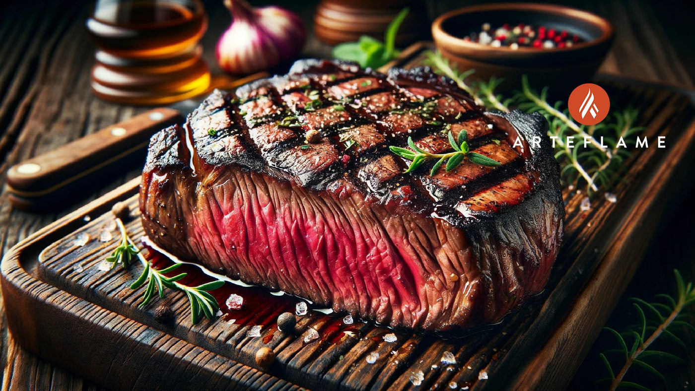 Bourbon Hanger Steaks on the Arteflame Grill