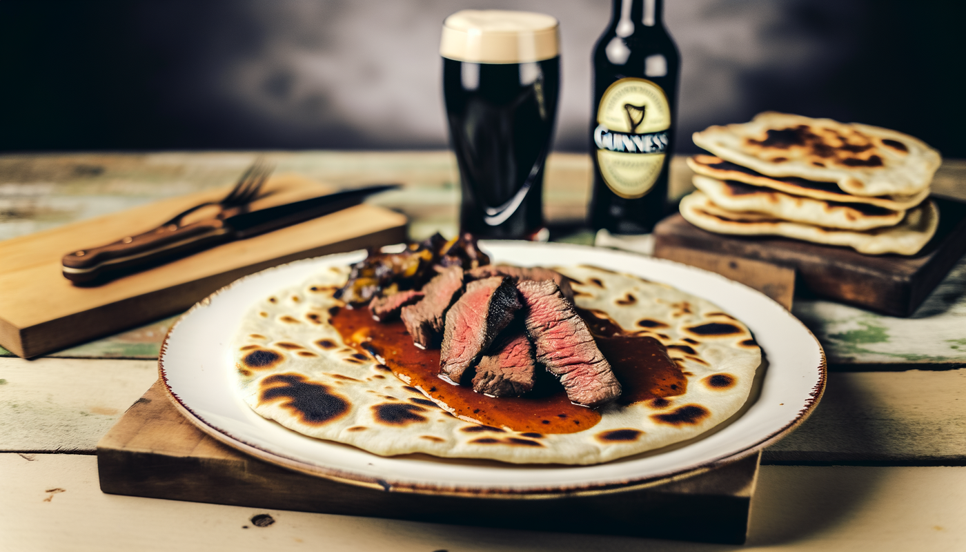 Irish Steak and Guinness Flatbread