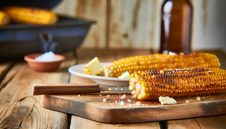 Albanian Grilled Corn on the Cob with Butter and Salt