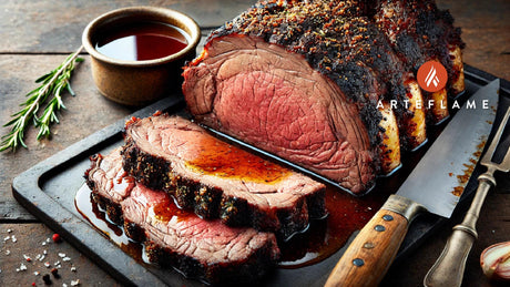 Thick-Cut Grilled Prime Rib with Au Jus on the Arteflame