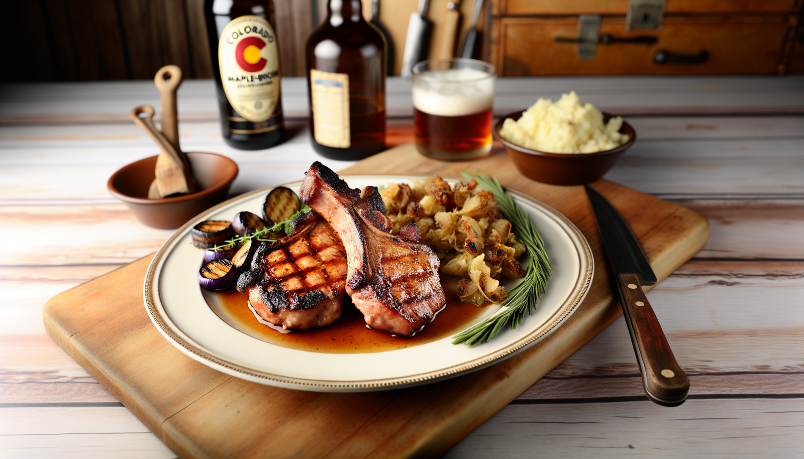 Colorado Maple-Bourbon Grilled Pork Chops