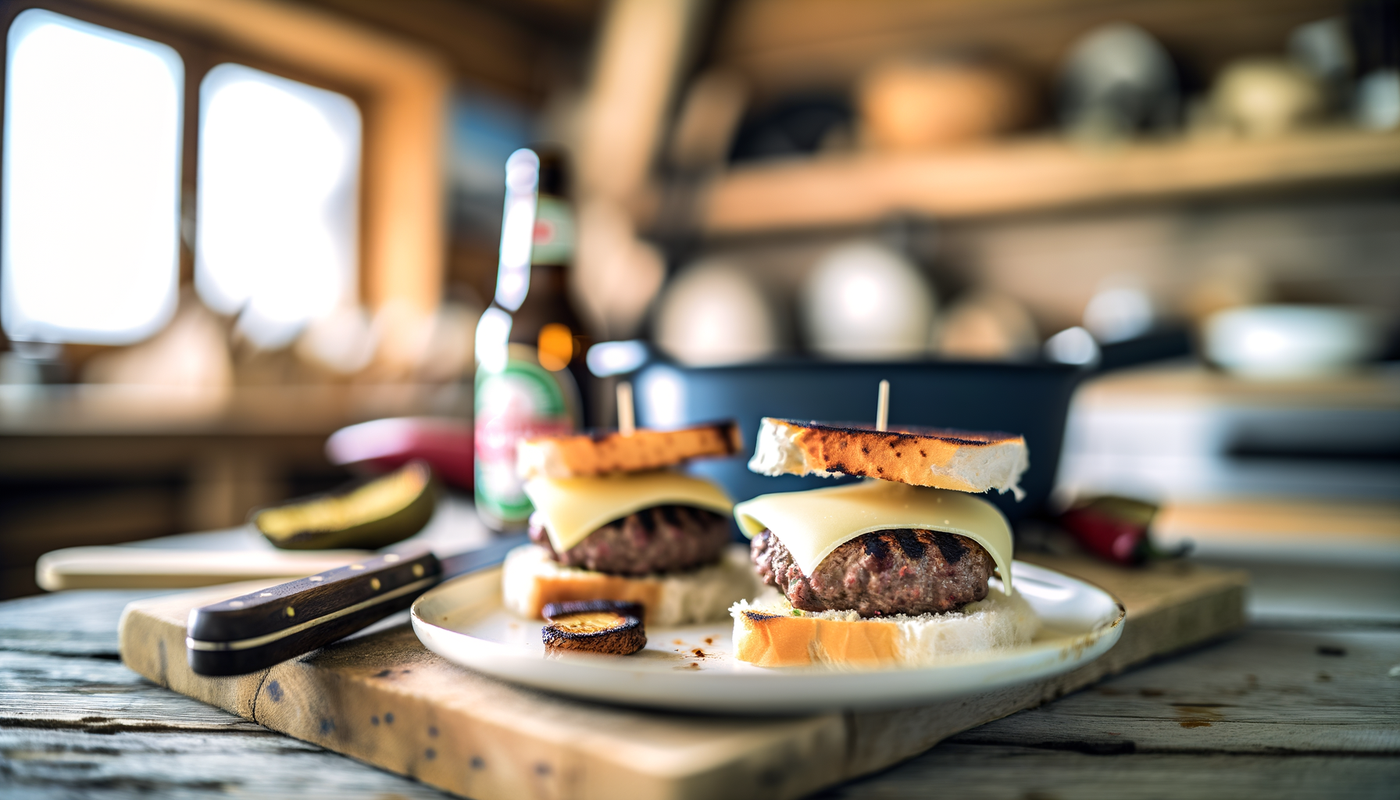 Swiss Raclette-Stuffed Burgers on the Arteflame Grill