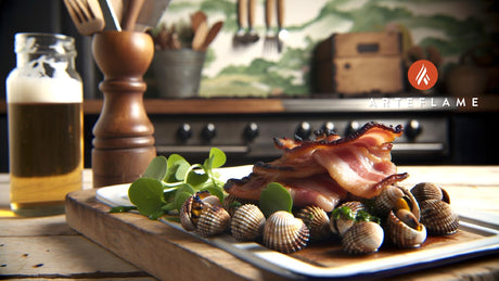 Grilled Welsh Bacon and Cockles on the Arteflame