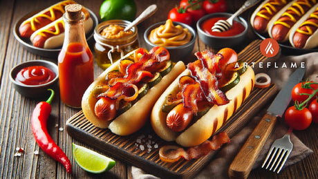 Grilled Bacon-Wrapped Hot Dogs with Cheese | Arteflame Recipe
