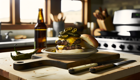 Colorado Hatch Green Chili Cheeseburgers on the Arteflame Grill