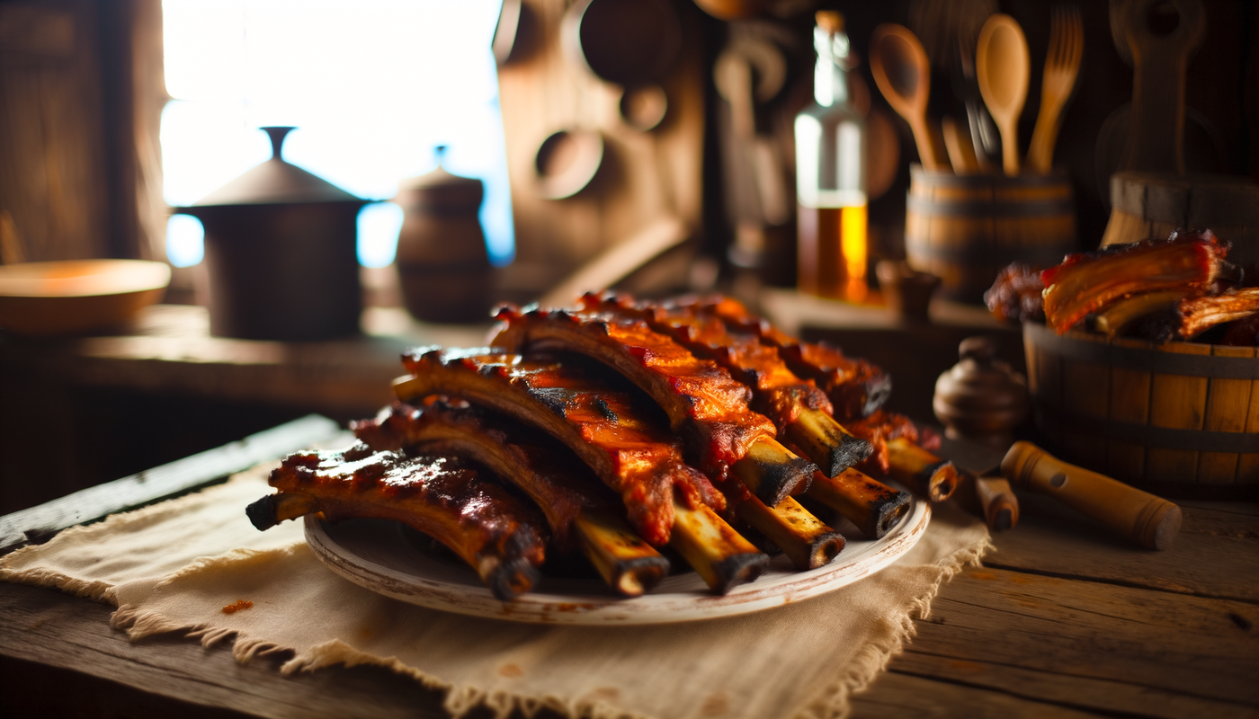 Grilled Albanian Pork Ribs with Honey Glaze