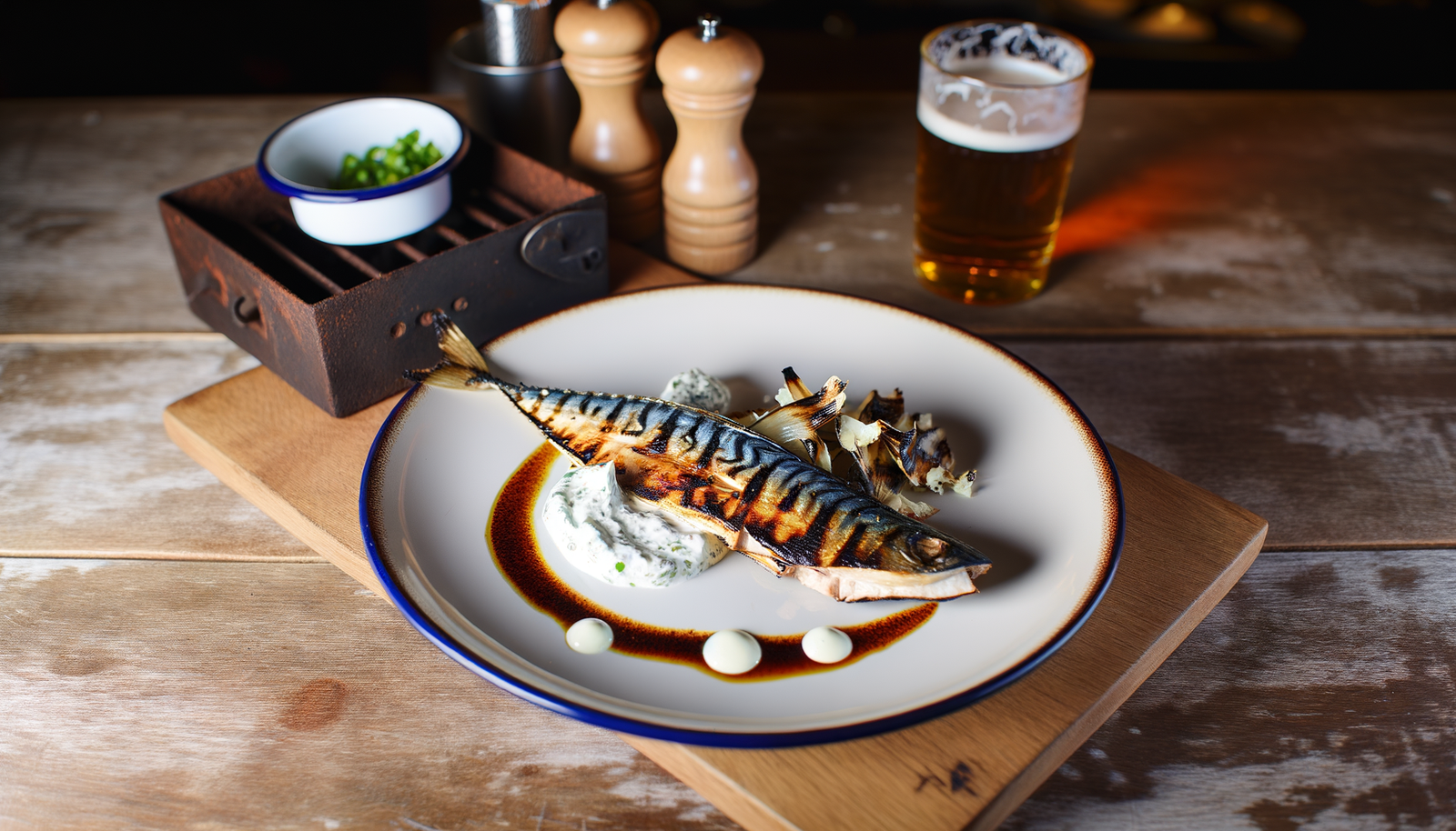 British Grilled Mackerel with Horseradish Cream