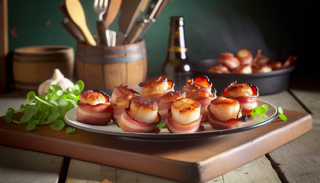 Grilled Belgian Bacon-Wrapped Scallops