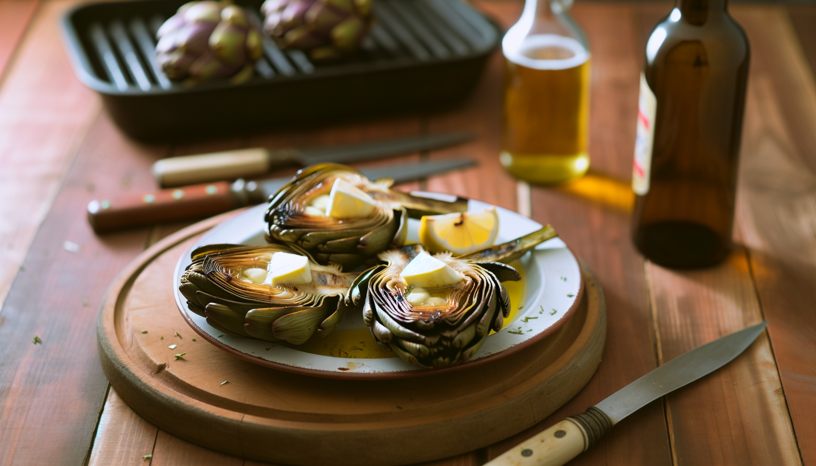 Grilled Spanish Artichokes with Butter and Lemon