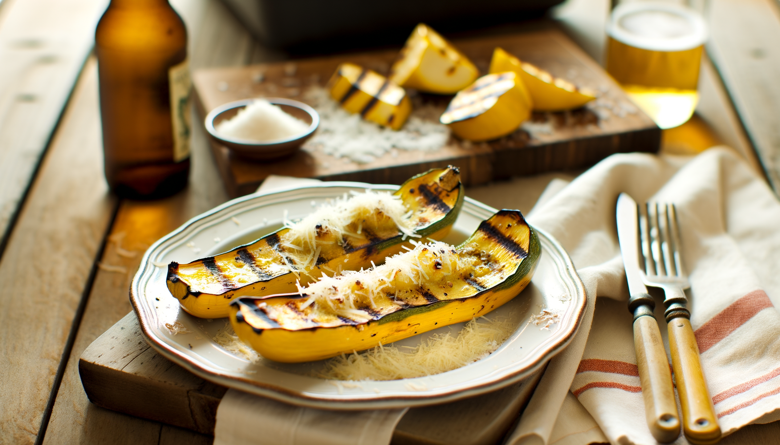 Grilled Connecticut Summer Squash with Parmesan