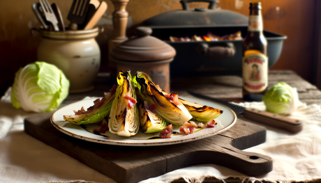 Italian Grilled Cabbage Wedges with Pancetta & Balsamic