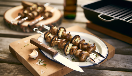 Swiss Alpine Wild Mushroom Skewers with Garlic Butter