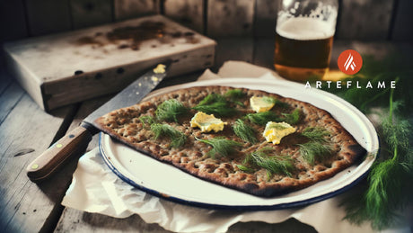 Grilled Swedish Rye Flatbread with Dill Butter