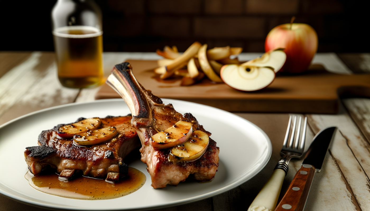 Iowa Grilled Pork Rib Chops with Apple Glaze