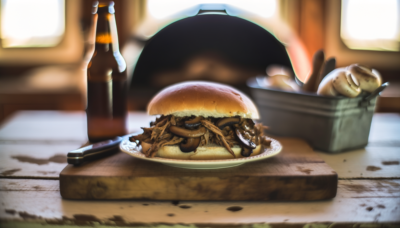 Indiana BBQ Pulled Mushroom Sandwich