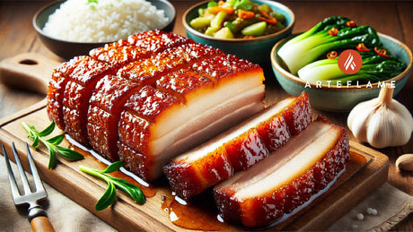 Crispy Pork Belly with Honey Garlic Glaze