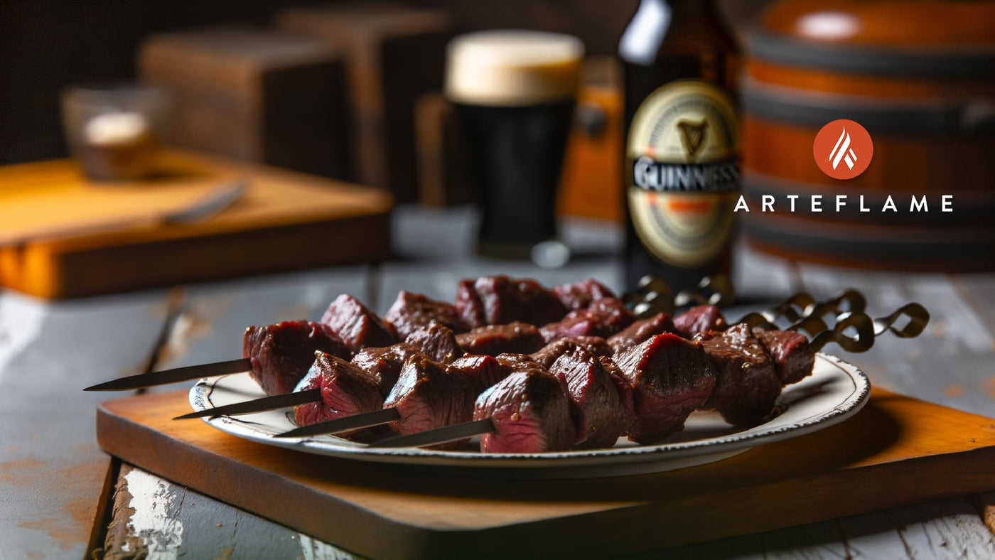 Irish Guinness-Marinated Steak Kebabs on Arteflame Grill