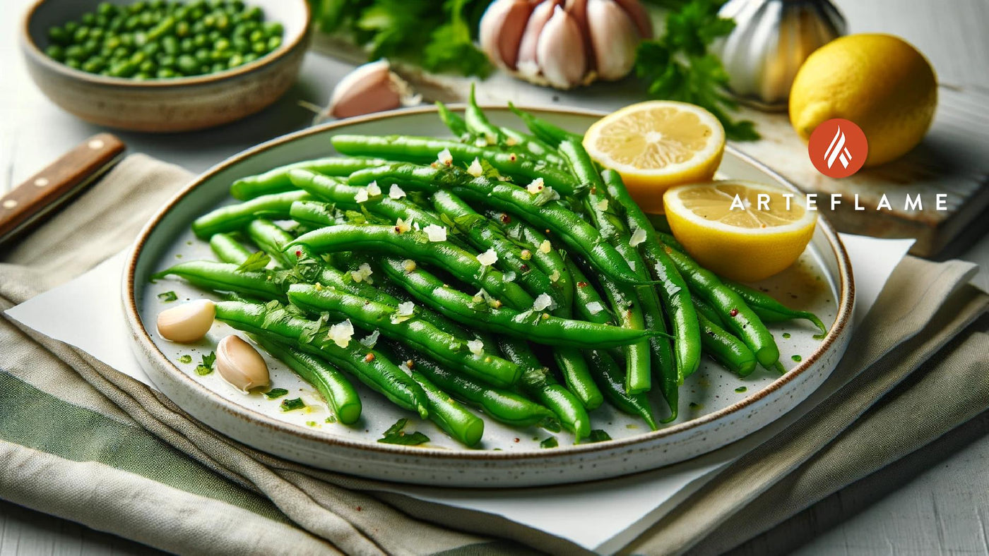 Grilled Haricot Verts with Garlic and Lemon