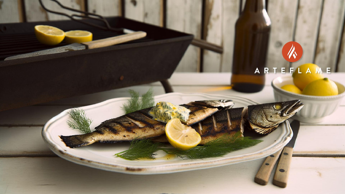 Swedish Charcoal-Grilled Pike with Lemon-Dill Butter