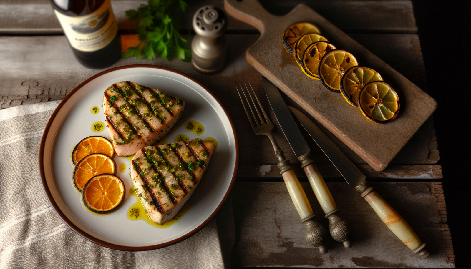 Grilled Connecticut Swordfish Steaks with Citrus Herb Marinade