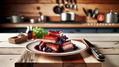 Canadian Saskatoon Berry Glazed Pork Belly