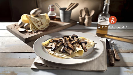 Italian Crespelle with Grilled Mushrooms