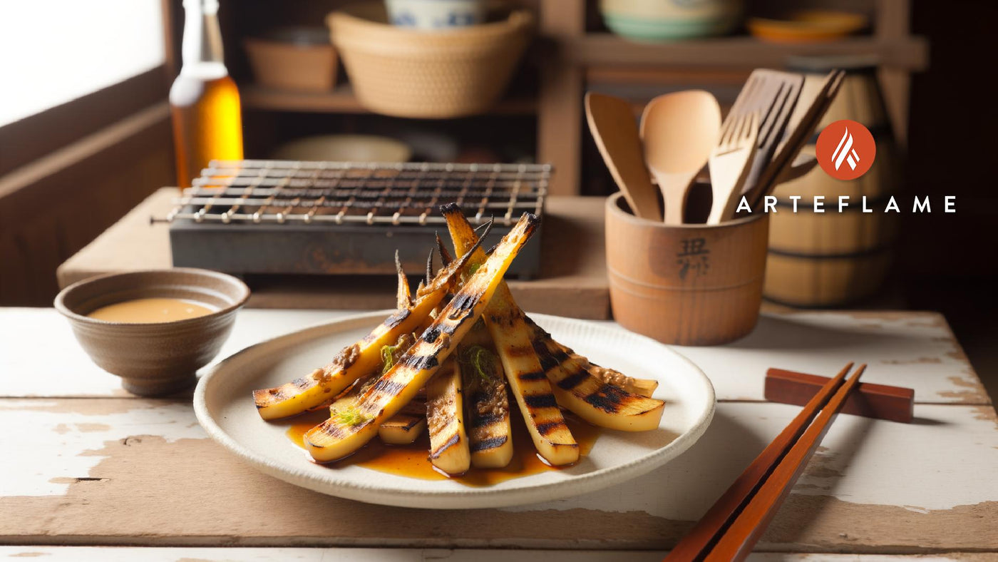 Japanese Grilled Bamboo Shoots with Miso Dressing