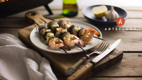 Grilled Wild Alaska Shrimp Skewers with Garlic Butter