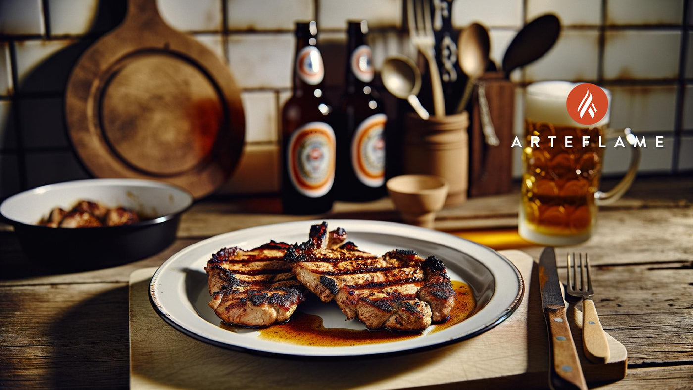 German Beer-Marinated Pork Steaks on the Arteflame