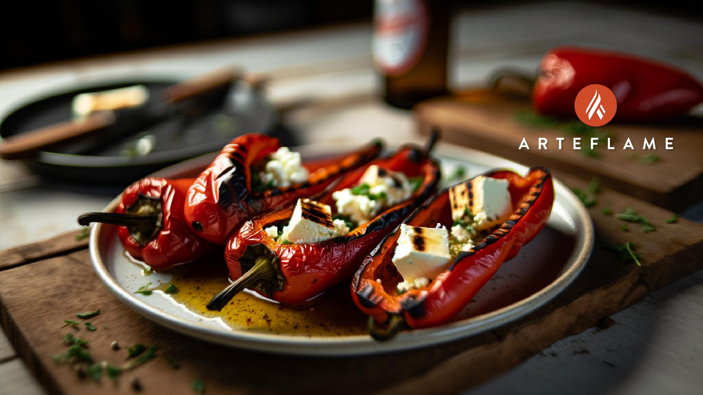 Greek Grilled Red Peppers with Feta