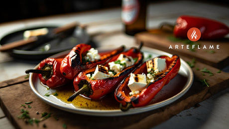Greek Grilled Red Peppers with Feta