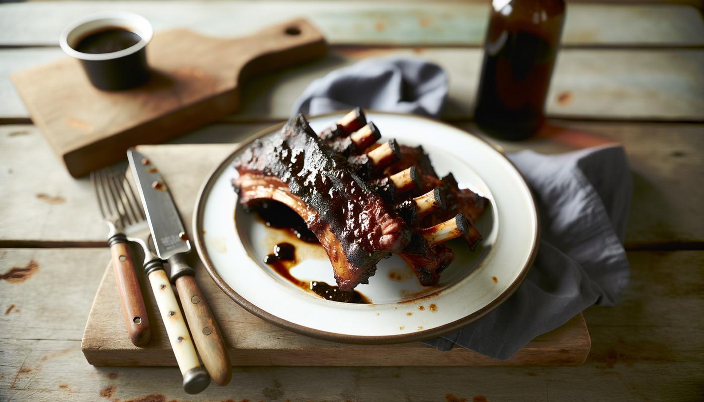 Swedish BBQ Wild Boar Ribs with Dark Beer Glaze