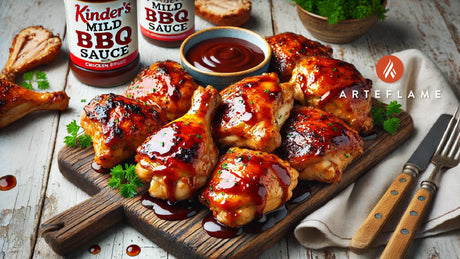 Kinder's Mild BBQ Sauce Grilled Chicken Thighs on Arteflame Grill