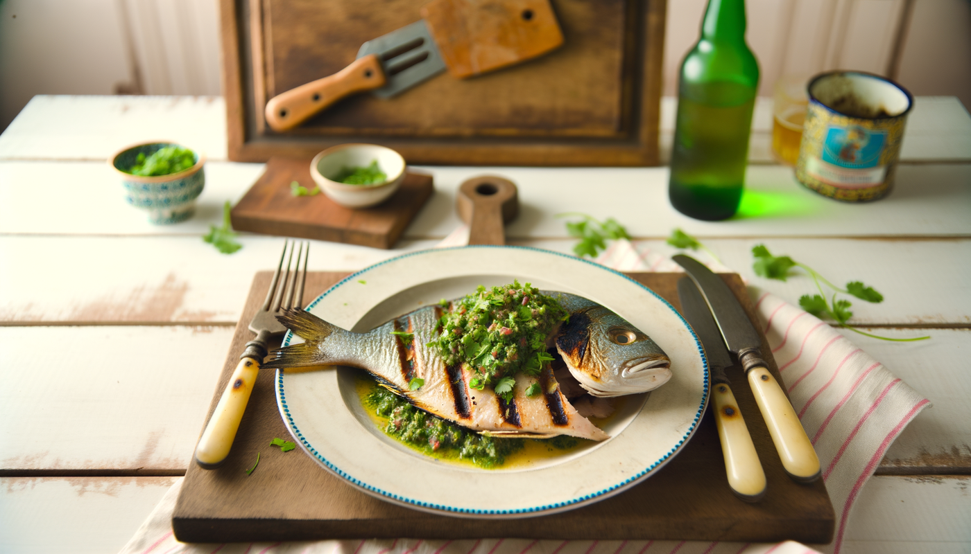 Grilled Florida Yellowtail Snapper with Cilantro Chimichurri