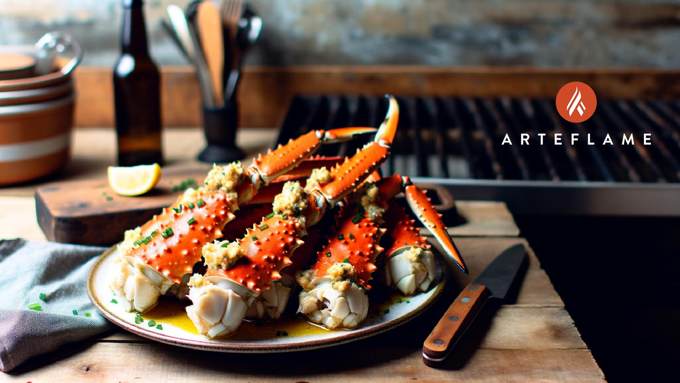 Grilled Alaska King Crab Legs with Garlic Butter