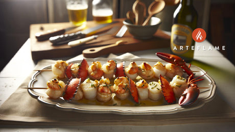 Maine Lobster & Scallop Skewers on the Arteflame Grill