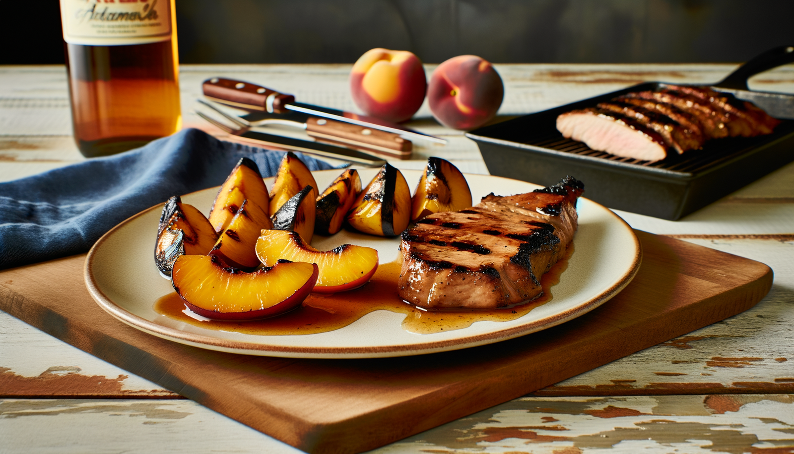 Grilled Peach Glazed Pork Tenderloin with Arkansas Peaches