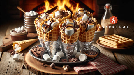 Marshmallow Filled Campfire Cones on the Grill