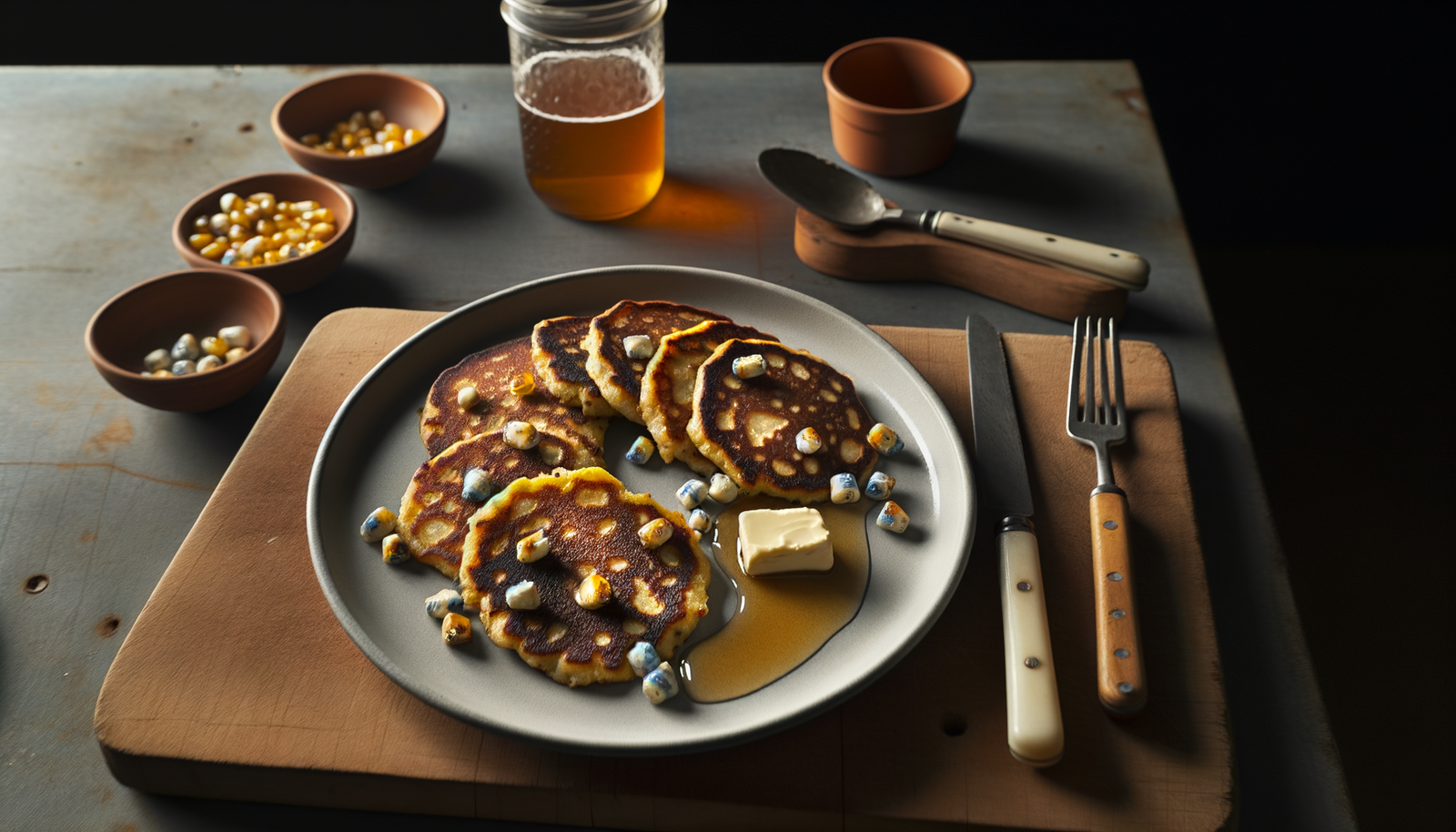 Arizona Blue Corn Griddle Cakes with Honey Butter