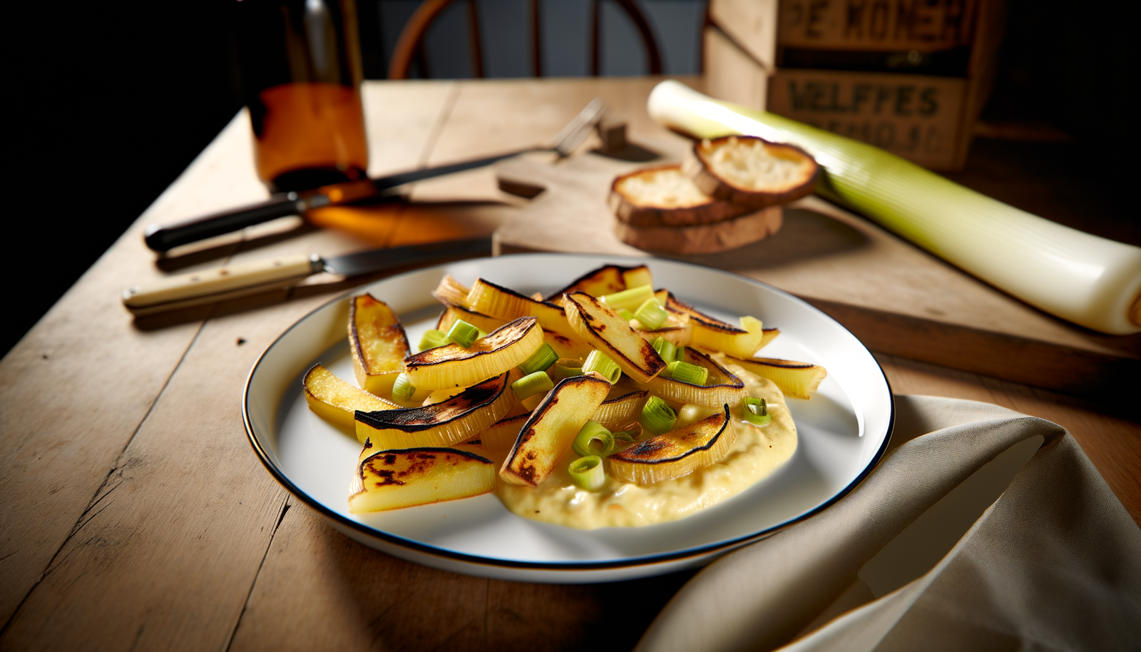 Belgian Creamy Grilled Potatoes with Leeks