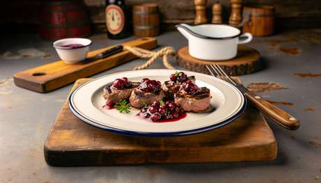 German Grilled Venison Medallions with Cranberry Sauce